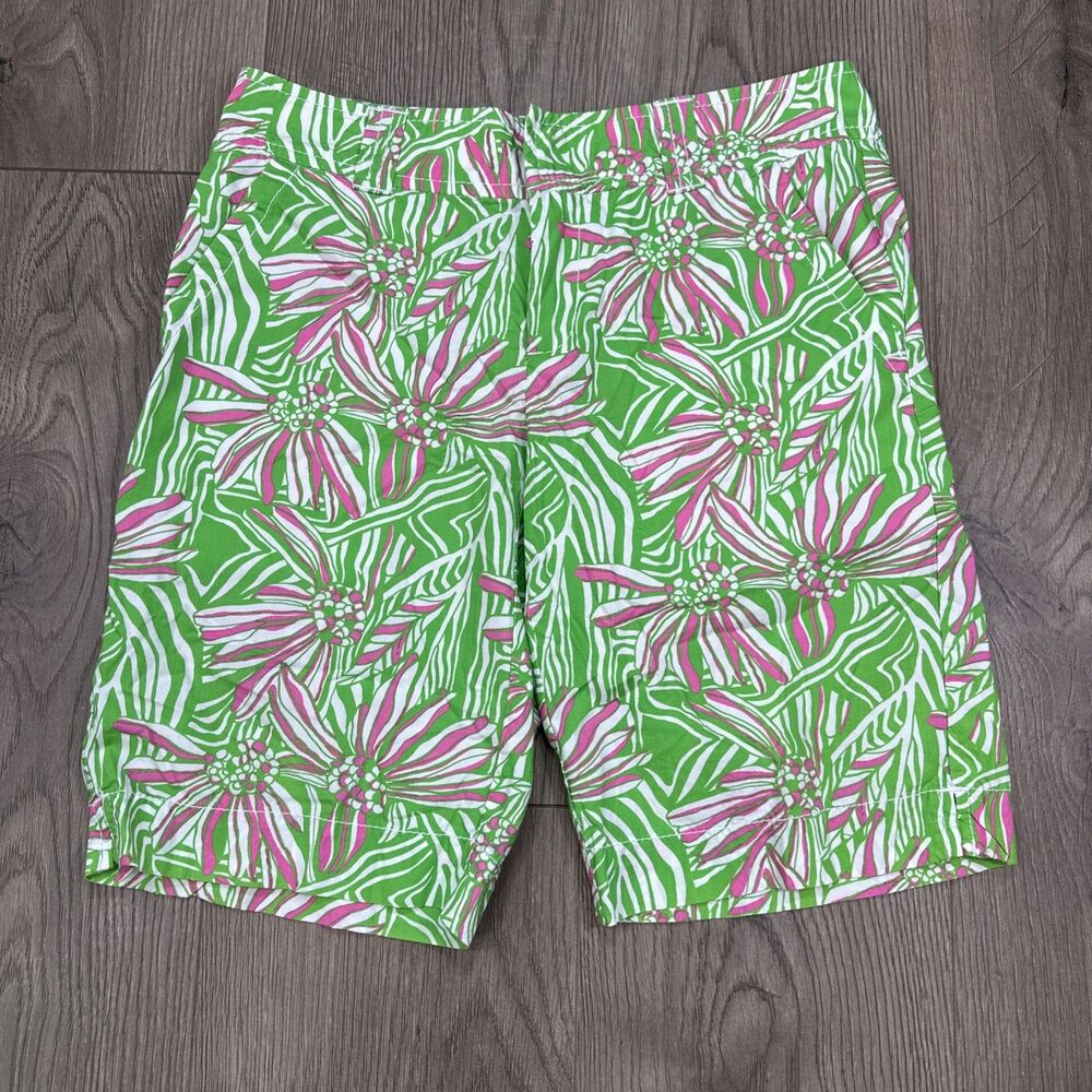 Lilly Pulitzer Women Shorts Natia Knit Bermudas 9” Tropical Resort Vacation Sz 0